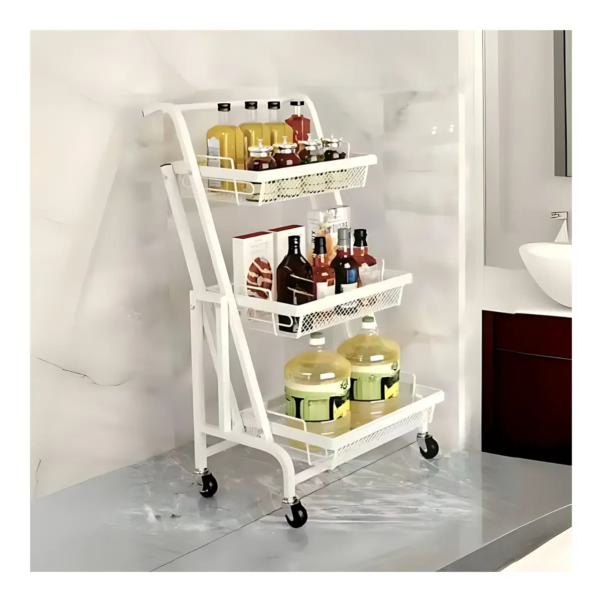Organizador Vertical de Cocina con Ruedas – 3 Niveles Desmontables (95 cm)