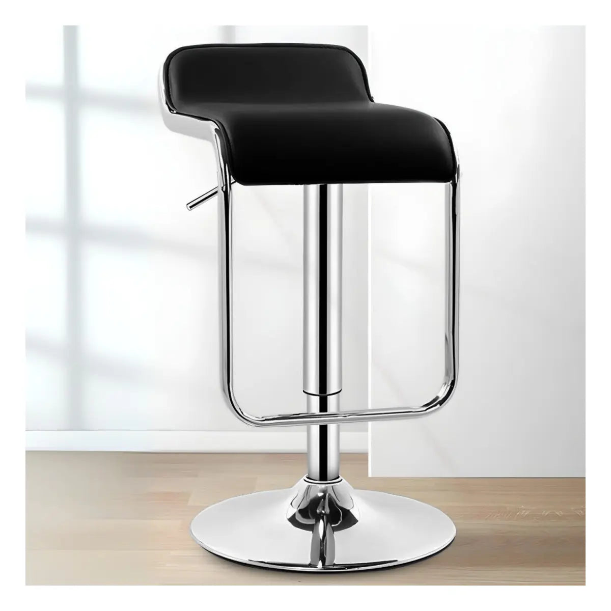 Silla Alta para Bar Modelo París – Base Cromada y Asiento de Cuero PU (Negro, Blanco o Gris)