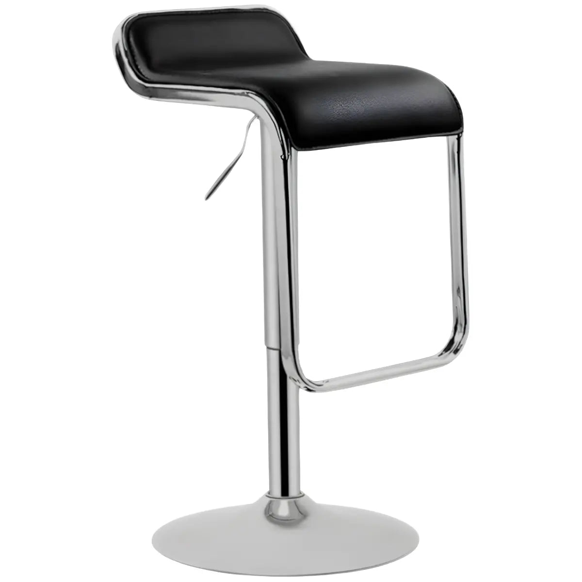 Silla Alta para Bar Modelo París – Base Cromada y Asiento de Cuero PU (Negro, Blanco o Gris)