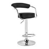 Silla Alta para Bar Modelo Venezia – Base Cromada y Asiento de Cuero PU Negro