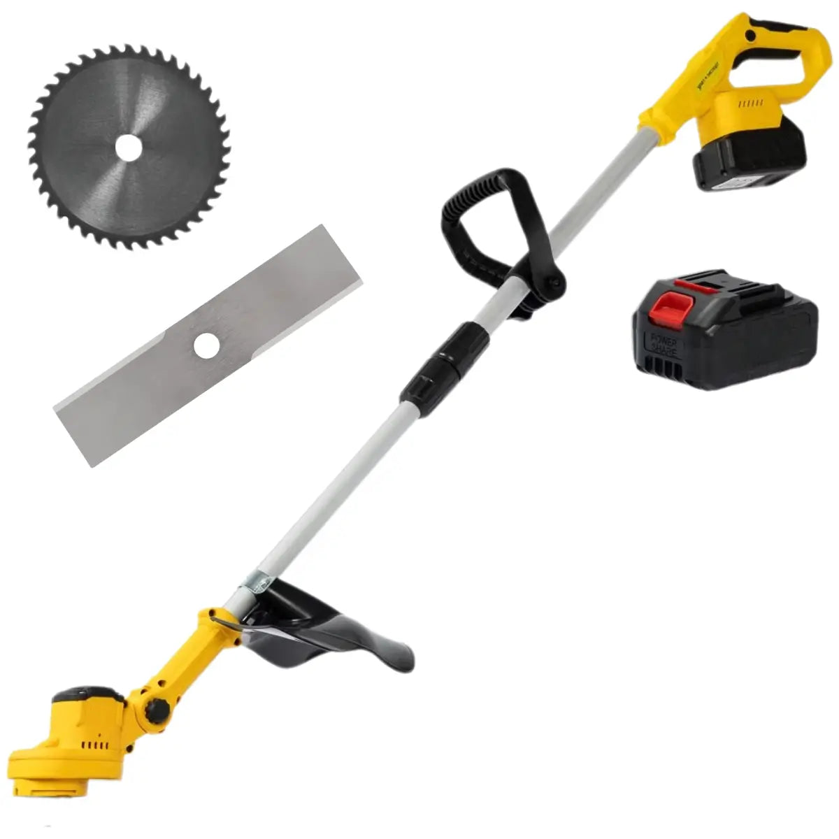 Guadaña Recargable con Sierra + Aspas (2 Baterías de 21V)