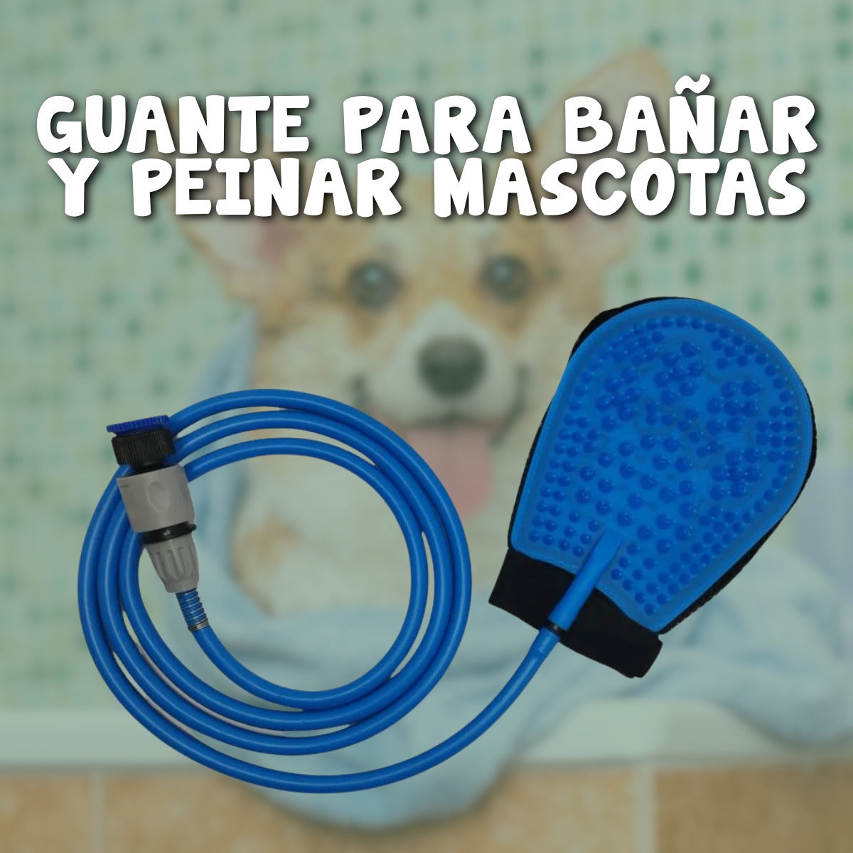 Guante para bañar y peinar mascotas