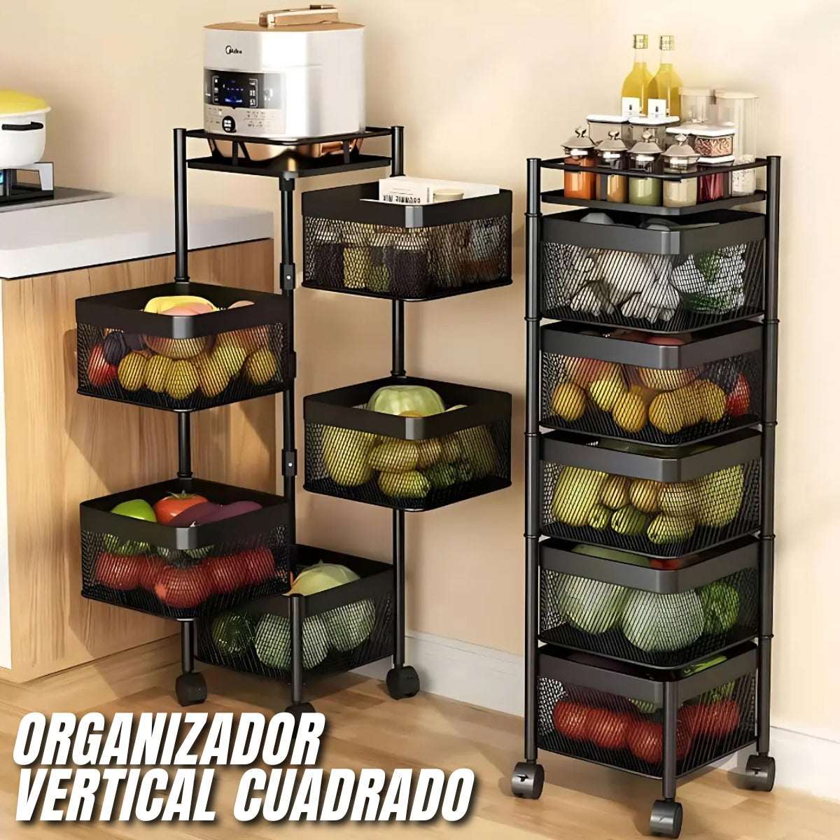 Organizador vertical cuadrado 5 compart 95cm