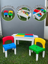 Mesa didáctica con bloques y 2 sillas