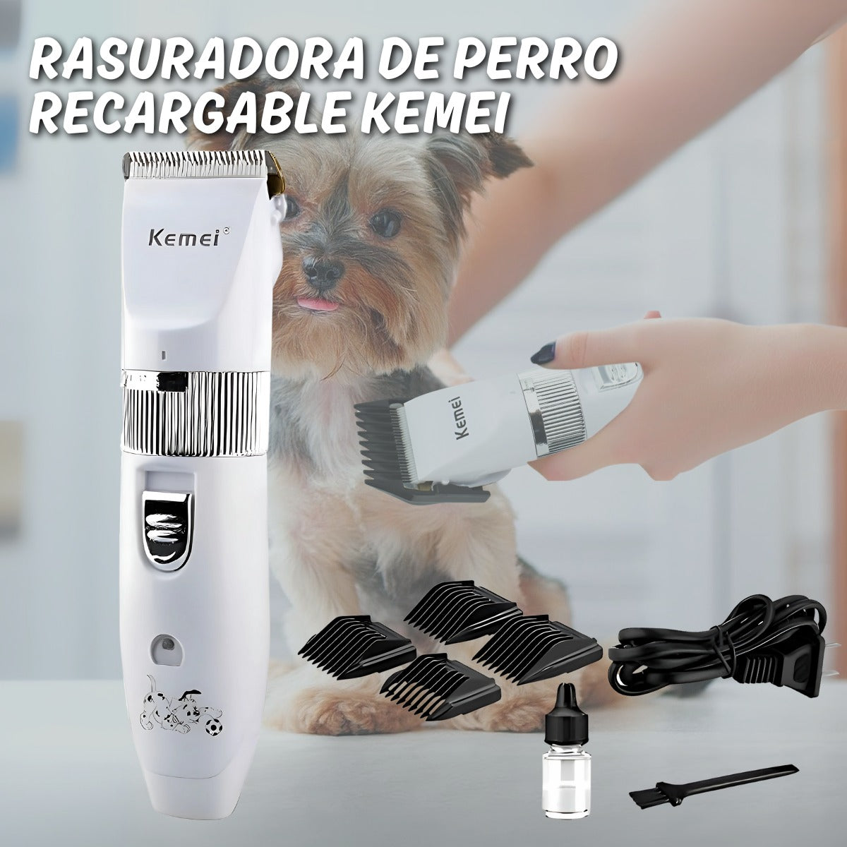 Rasuradora de perro recargable kemei